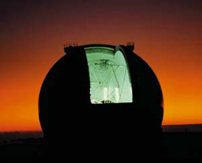 The Keck Telescope at Sunset 